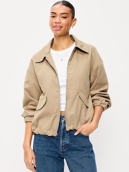 full-zip harrington jacket
