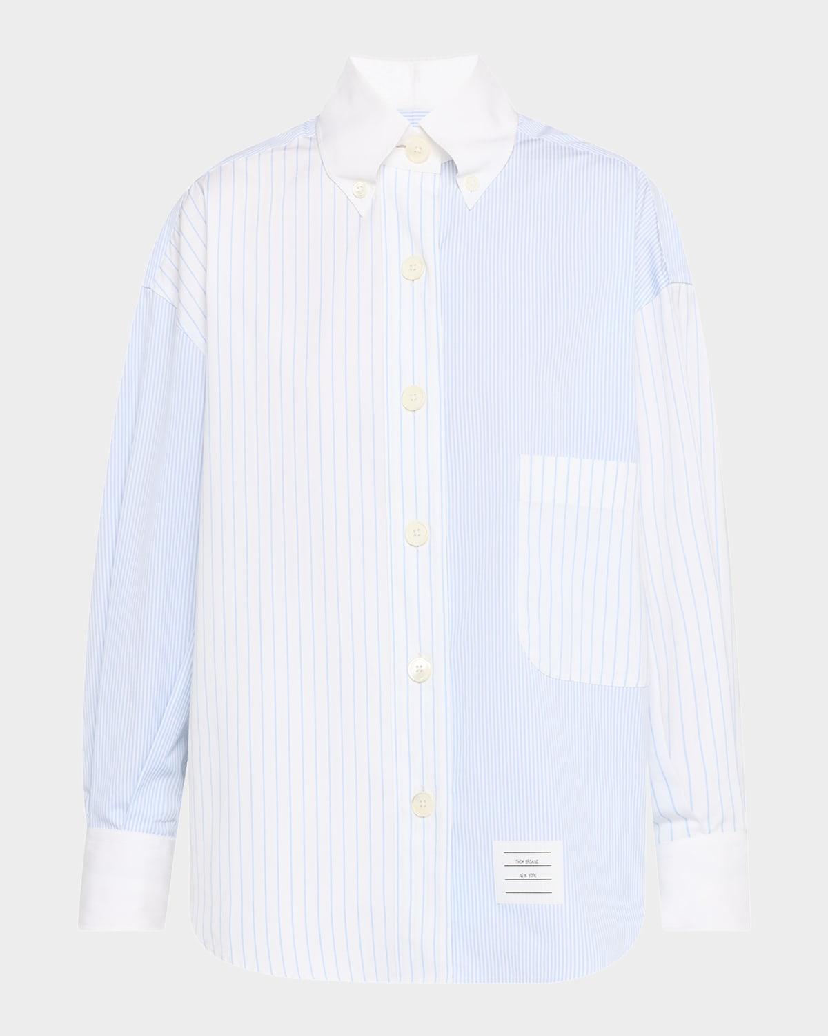 fun mix micro striped poplin oversized shirt