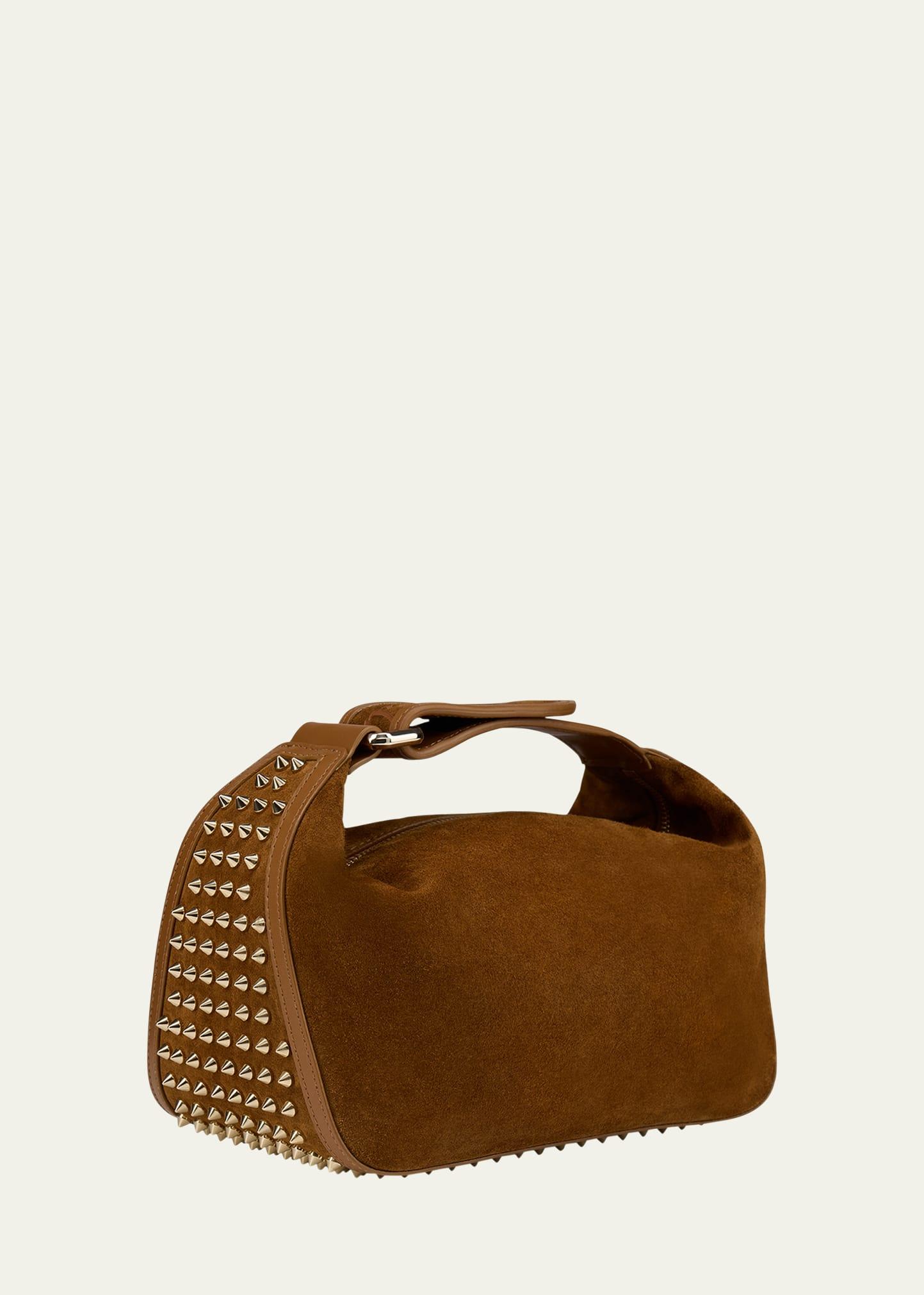 funky dopp spike top-handle bag in suede