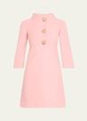 funnel-neck crystal button mini dress