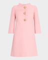 funnel-neck crystal button mini dress