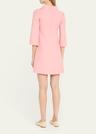 funnel-neck crystal button mini dress