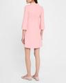 funnel-neck crystal button mini dress