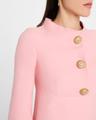 funnel-neck crystal button mini dress
