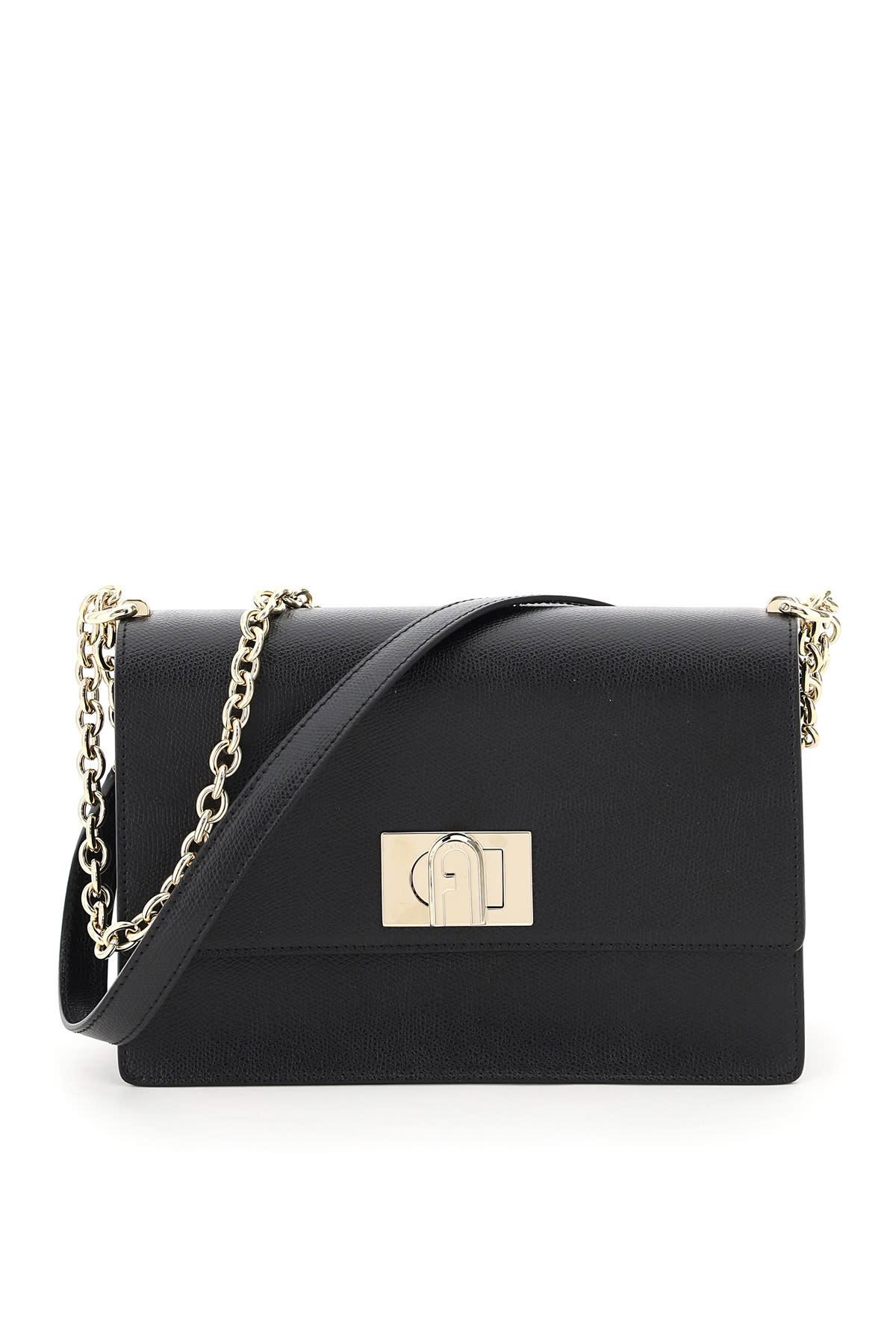 furla 1927 medium crossbody bag in black leather