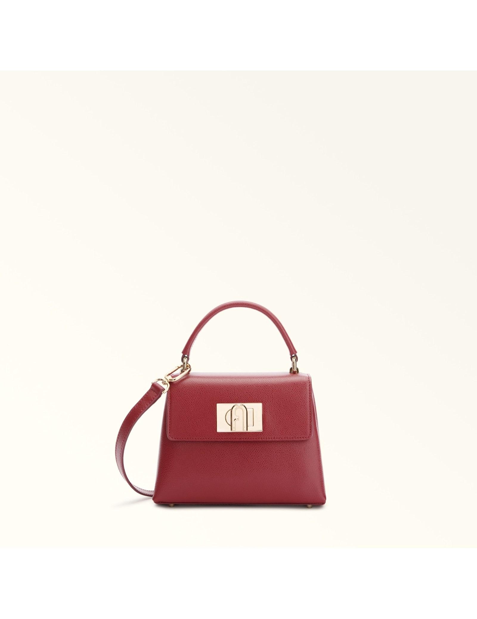 furla 1927 mini leather top handle, cherry color