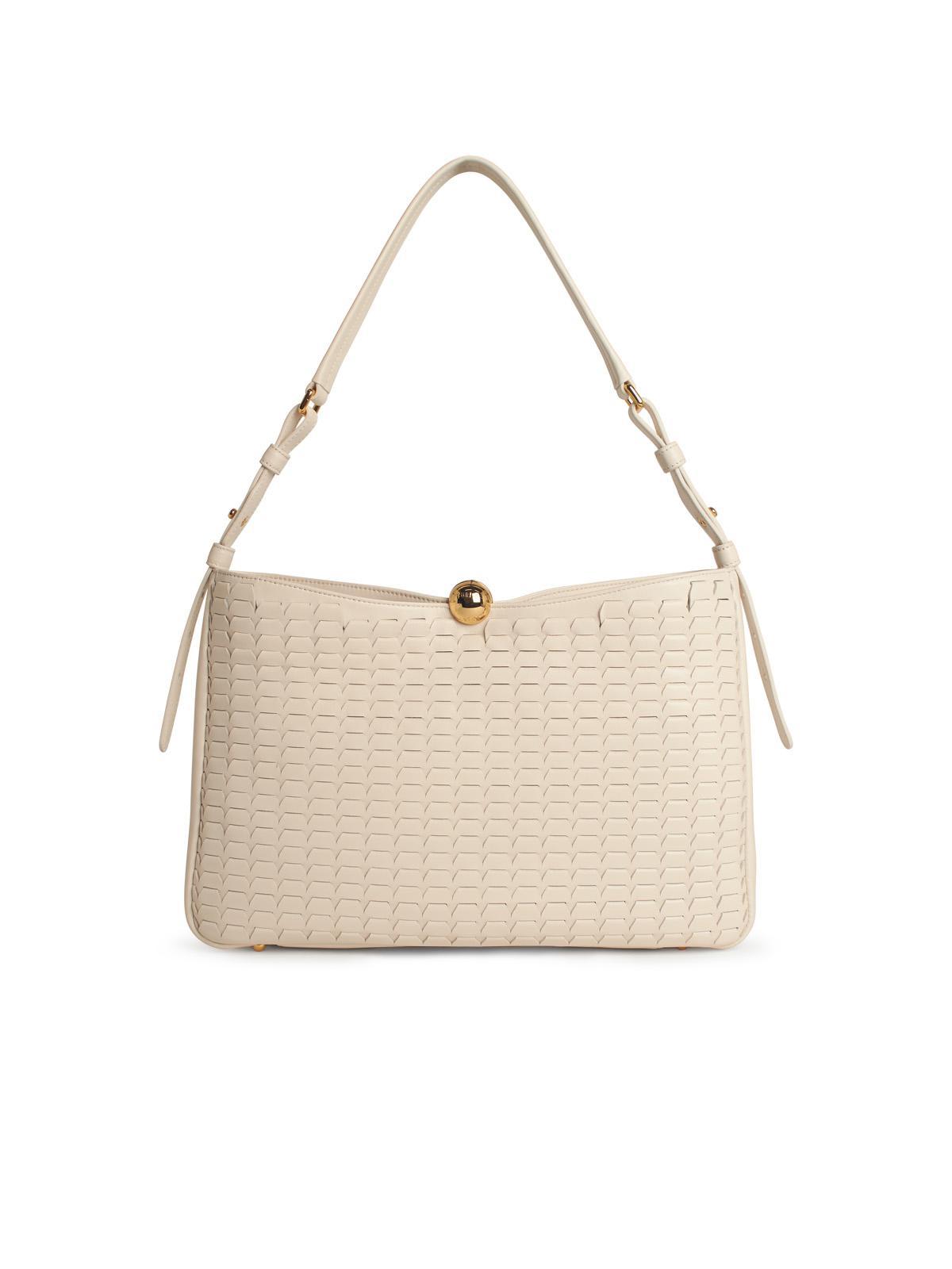 furla cream leather large sfera soft bag
