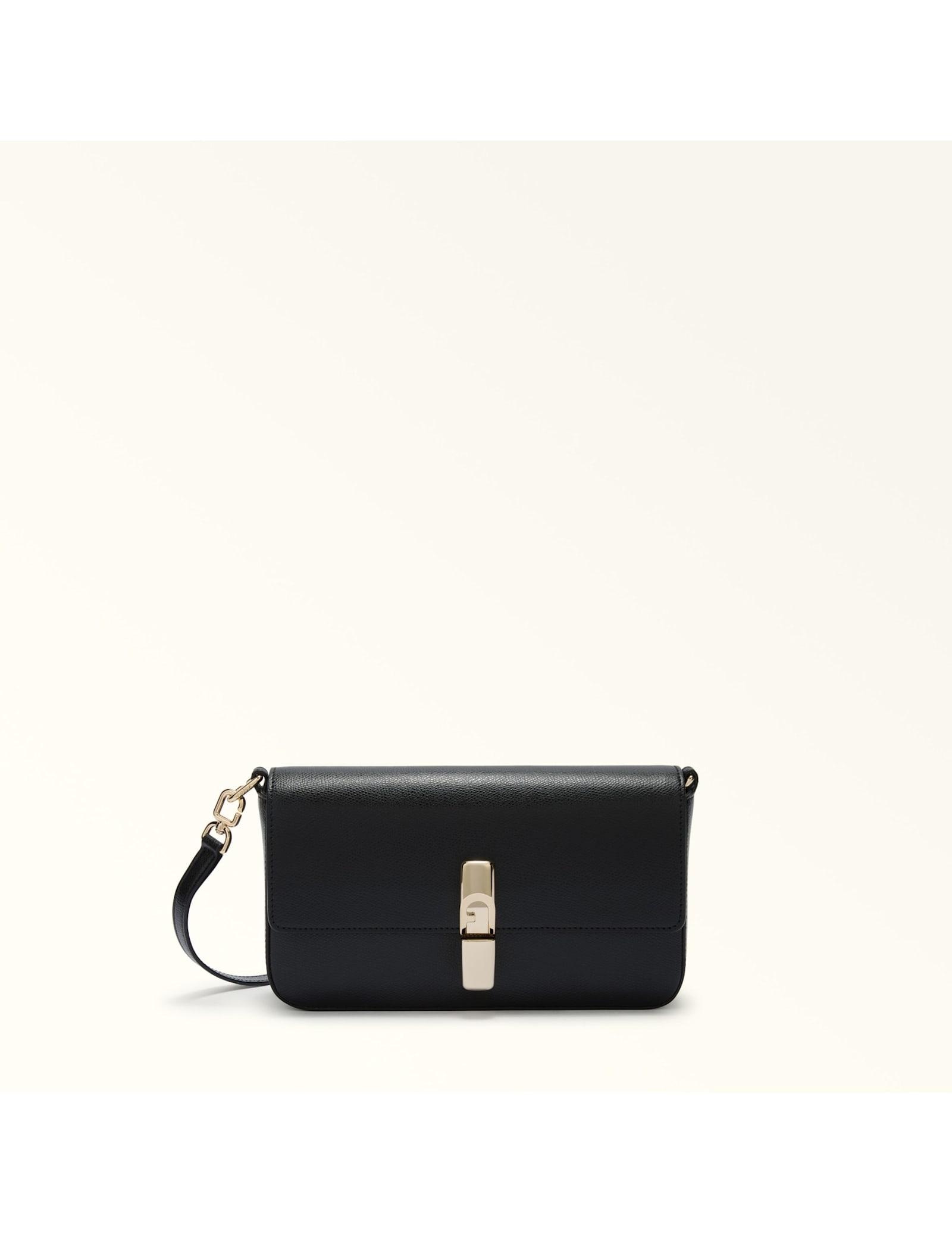 furla iride s leather bag, black