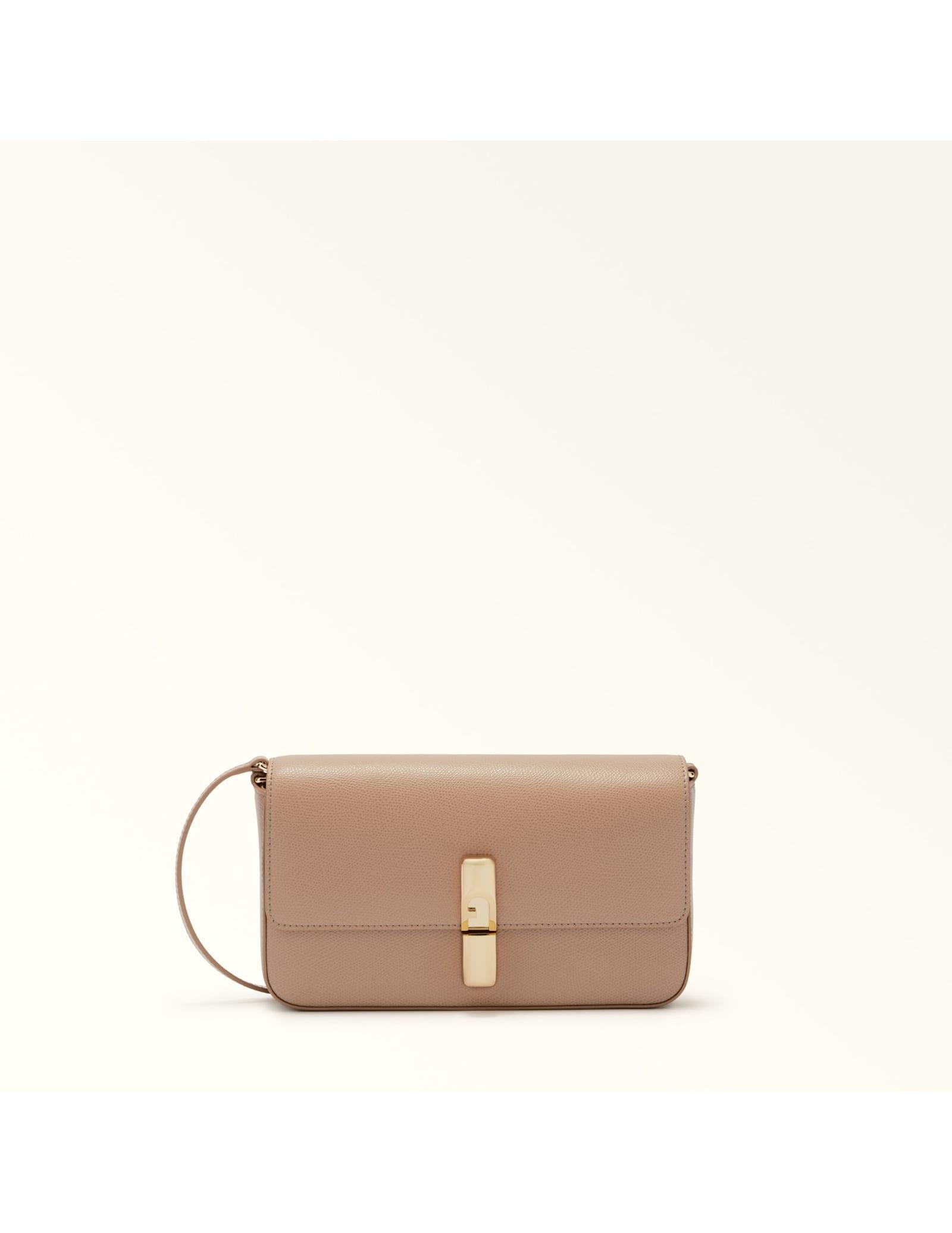 furla iride s leather bag, greige