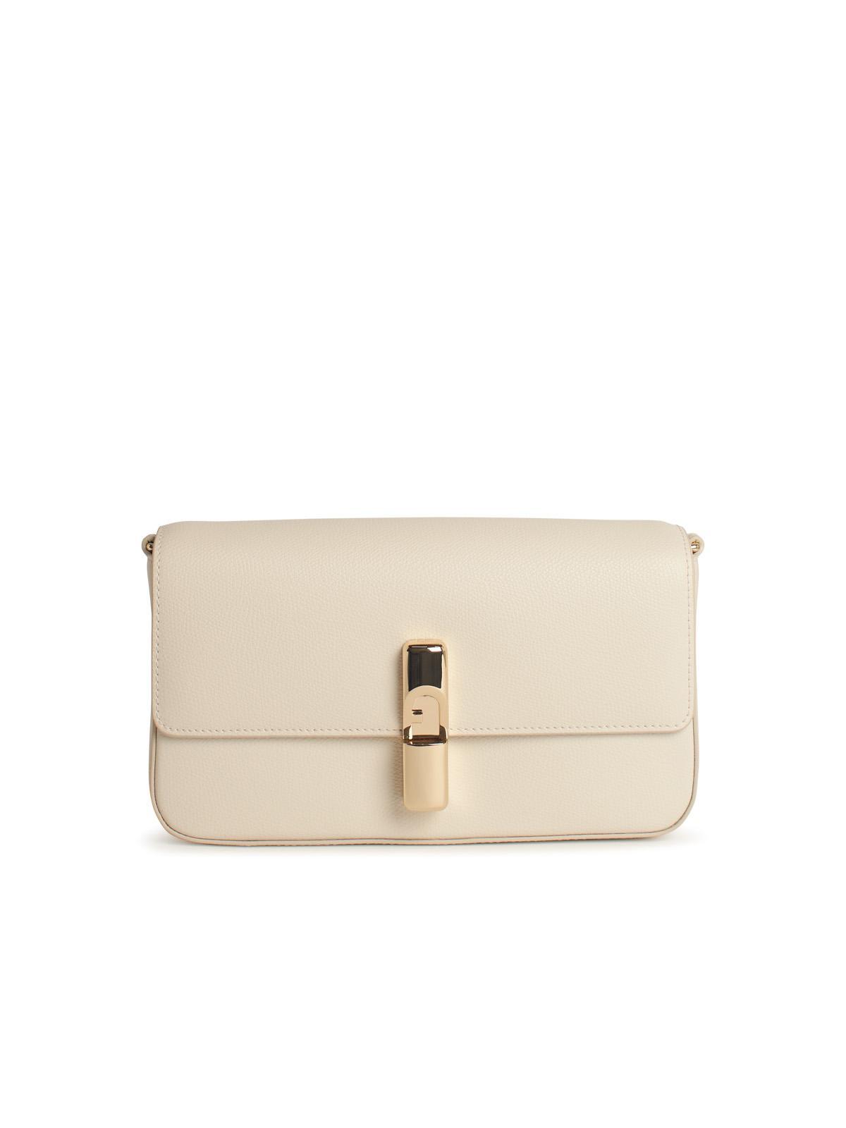 furla iride small cream leather crossbody bag