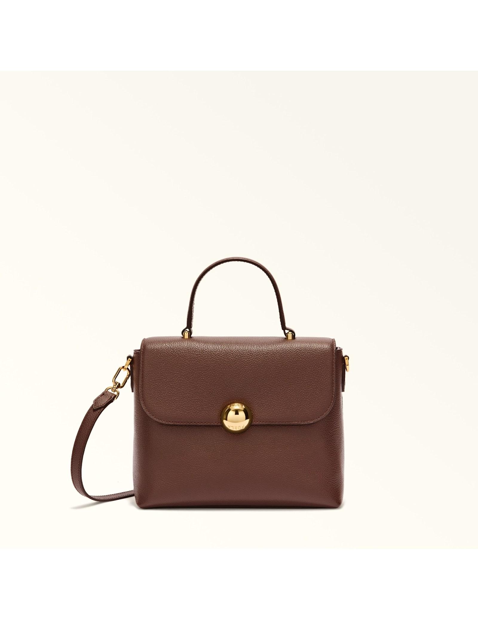 furla moonlight s chocolate leather handbag