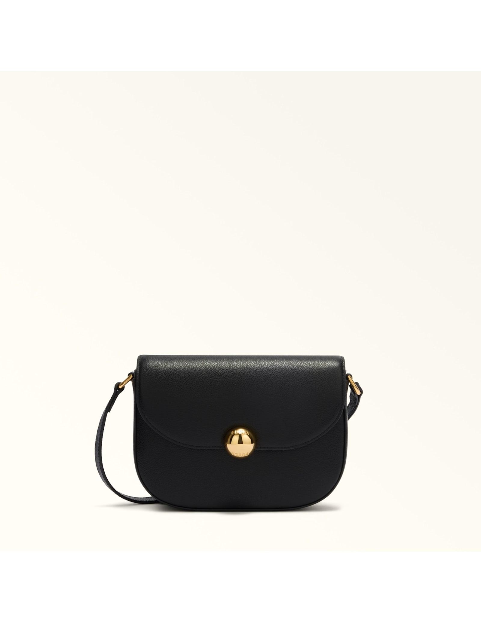 furla moonlight s leather crossbody bag, black