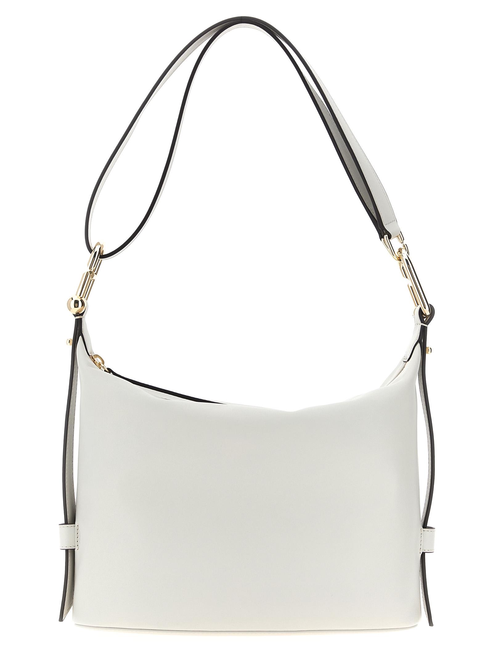 furla nuvola hobo m shoulder bag white leather - women
