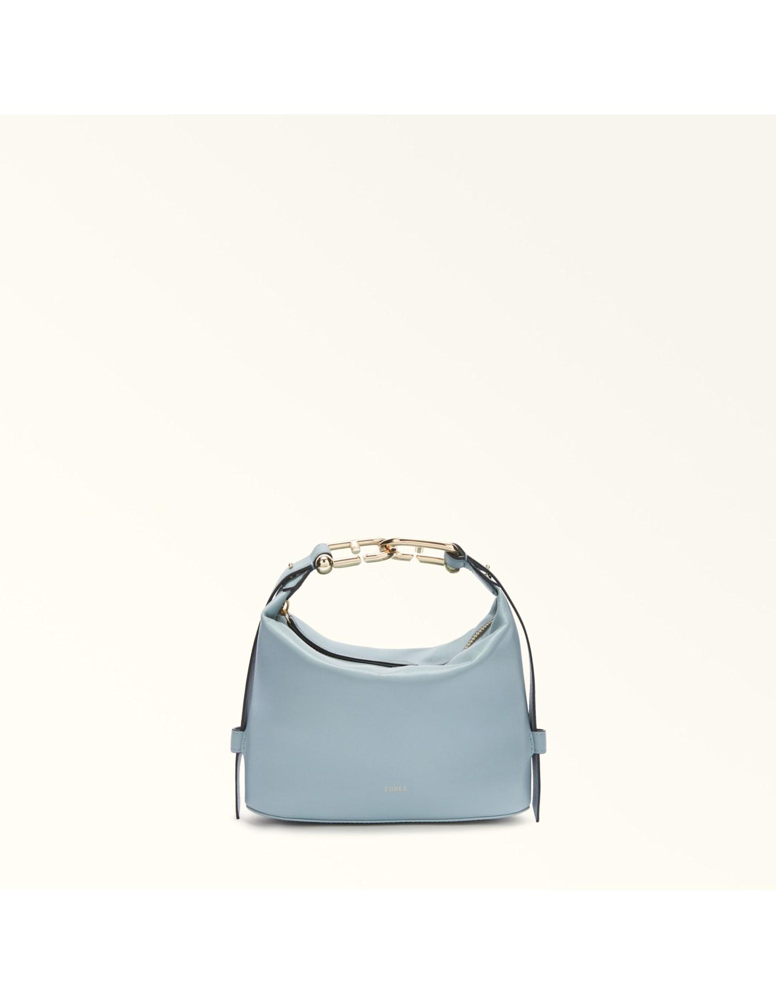 furla nuvola mini leather handbag in cirrus color
