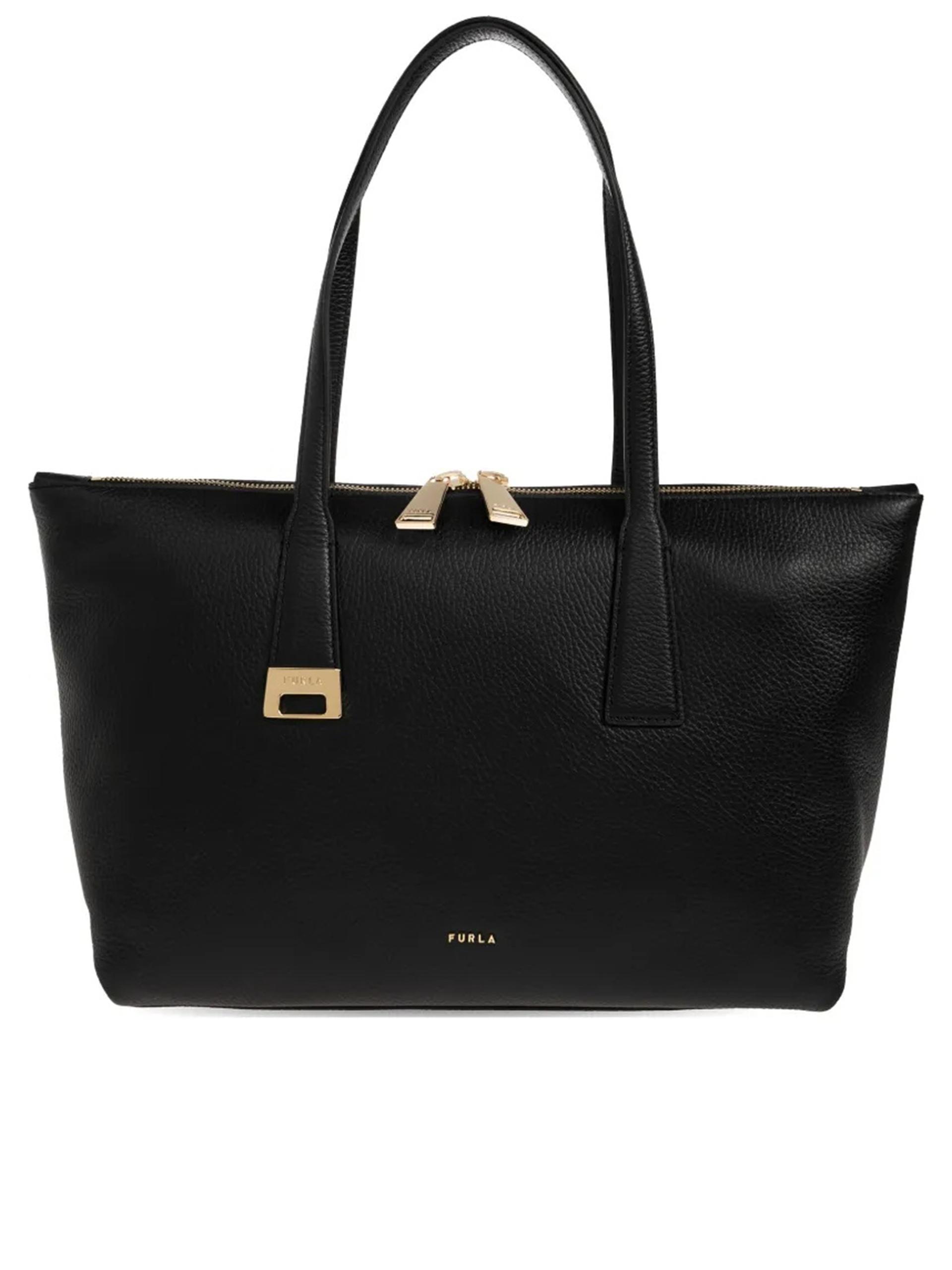 furla olivia m tote black leather interno:pl borsa - women
