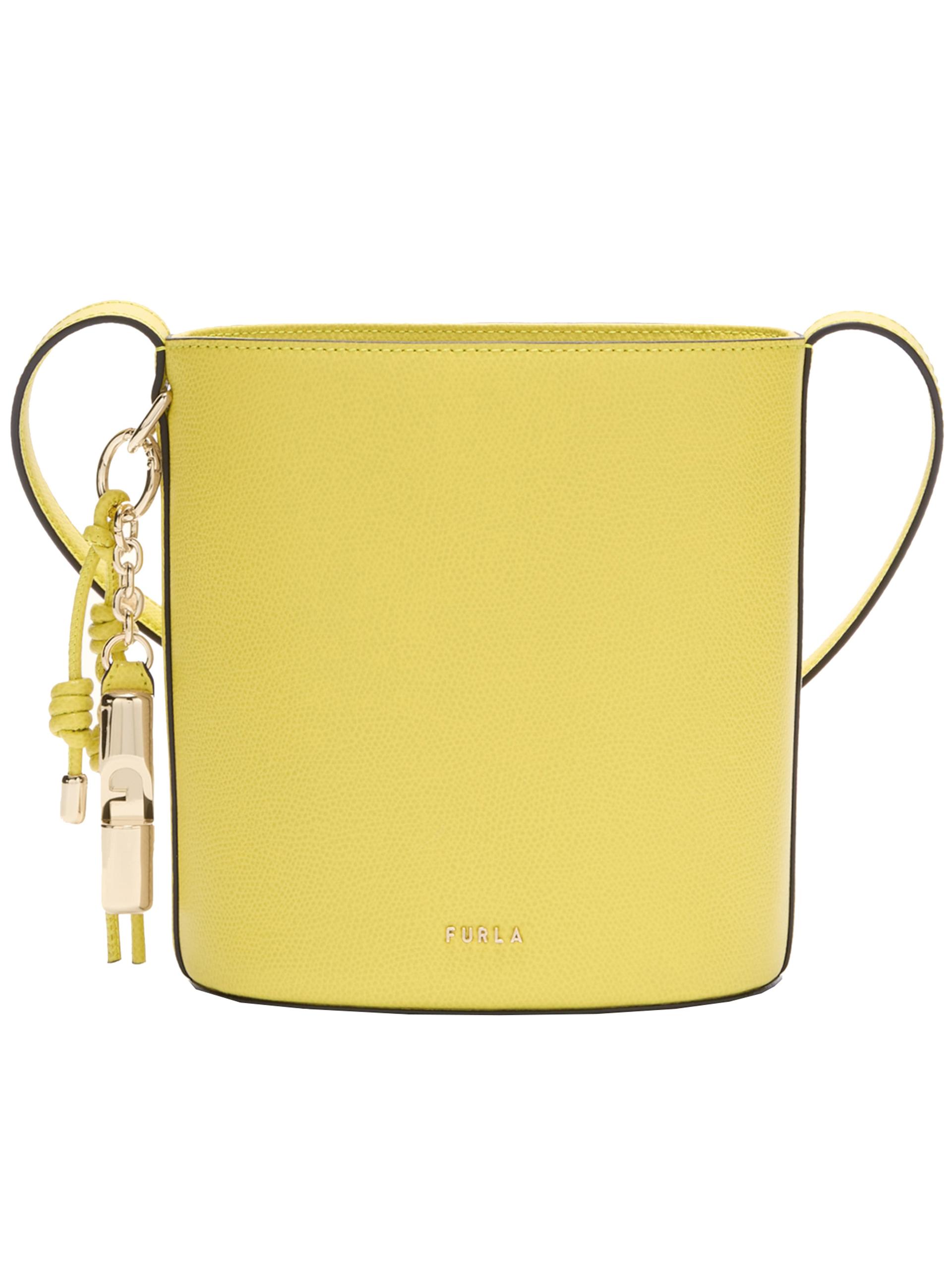 furla roxie bucket bag yellow & orange leather interno:pl borsa - women