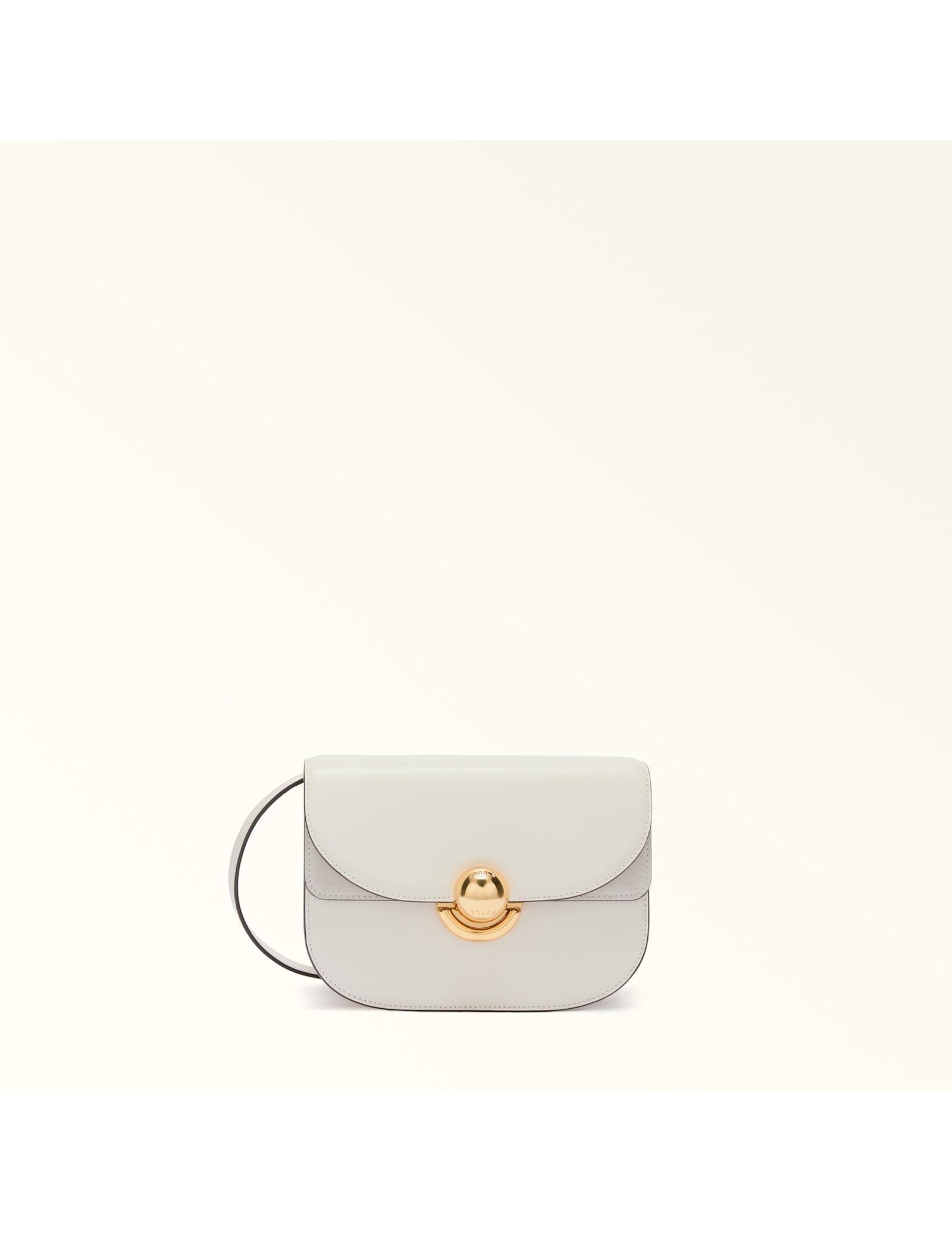 furla sfera mini crossbody bag in cream leather