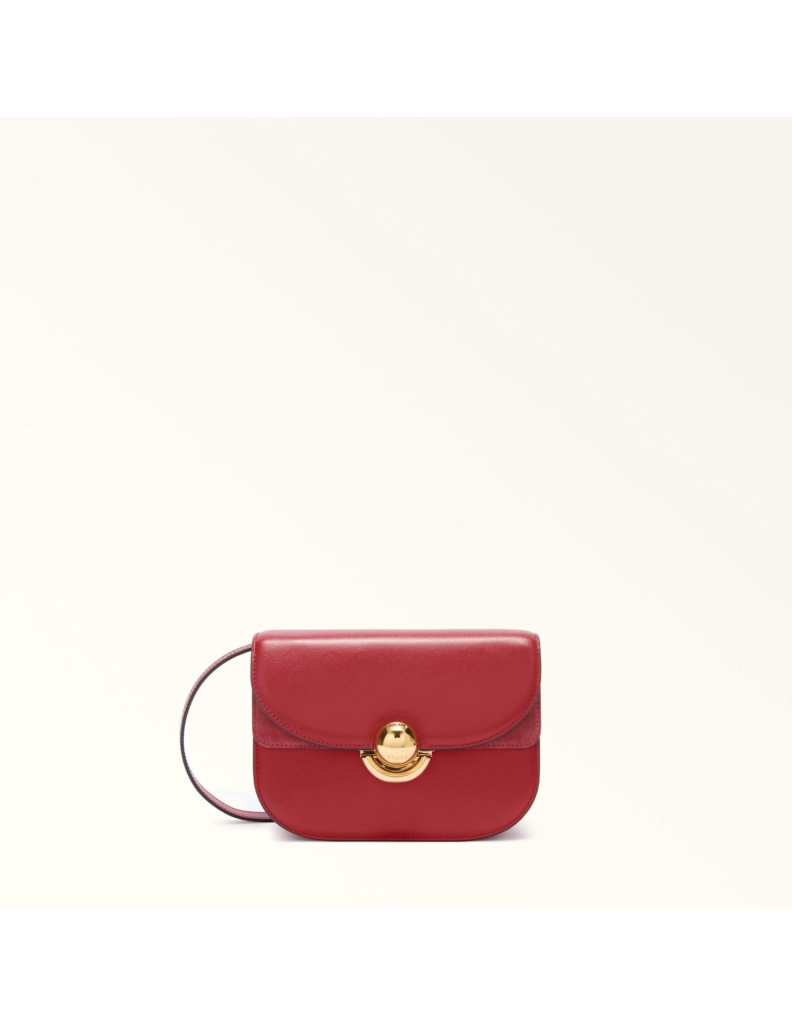 furla sfera mini crossbody bag in red leather