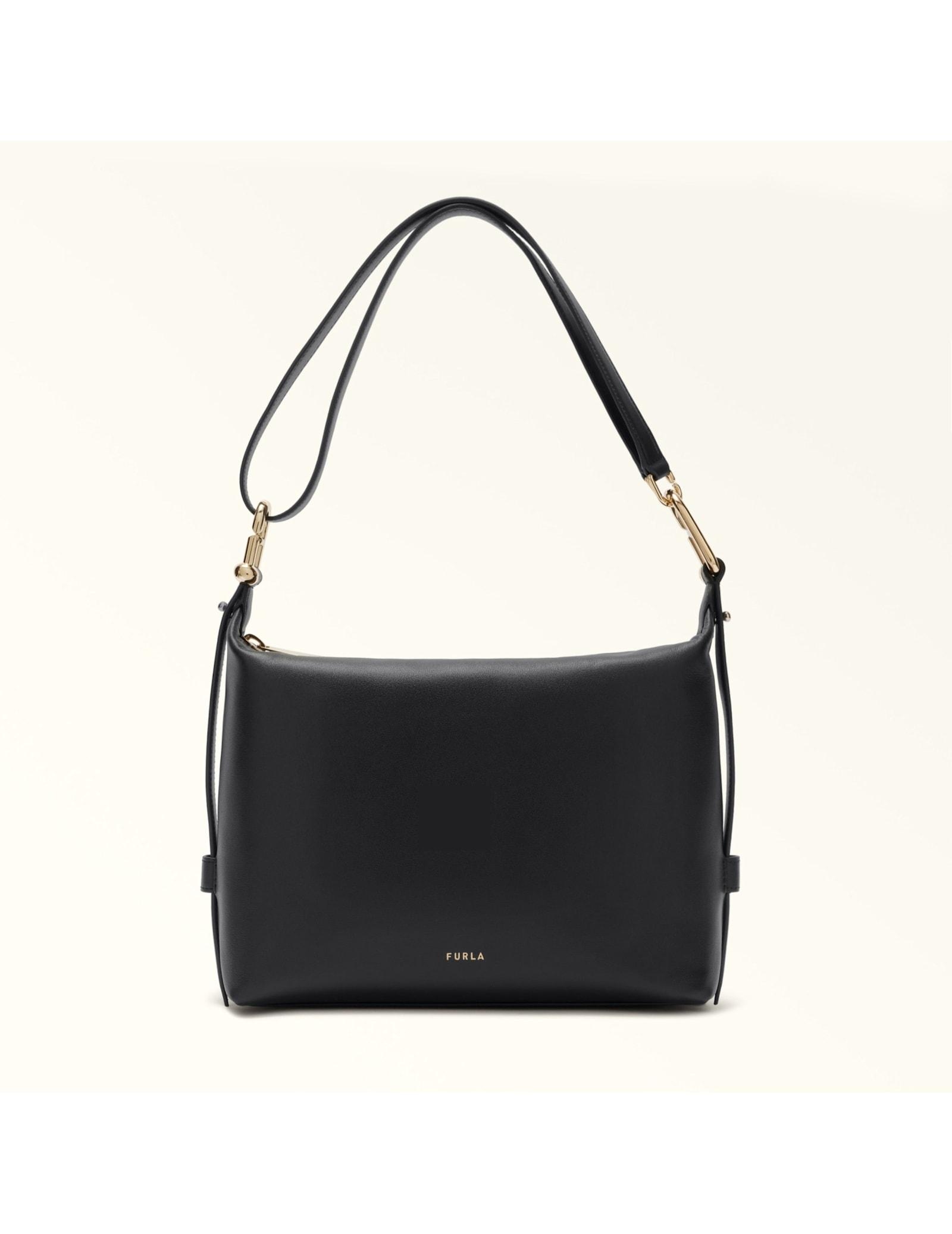 furla tonie m leather hobo shoulder bag, black