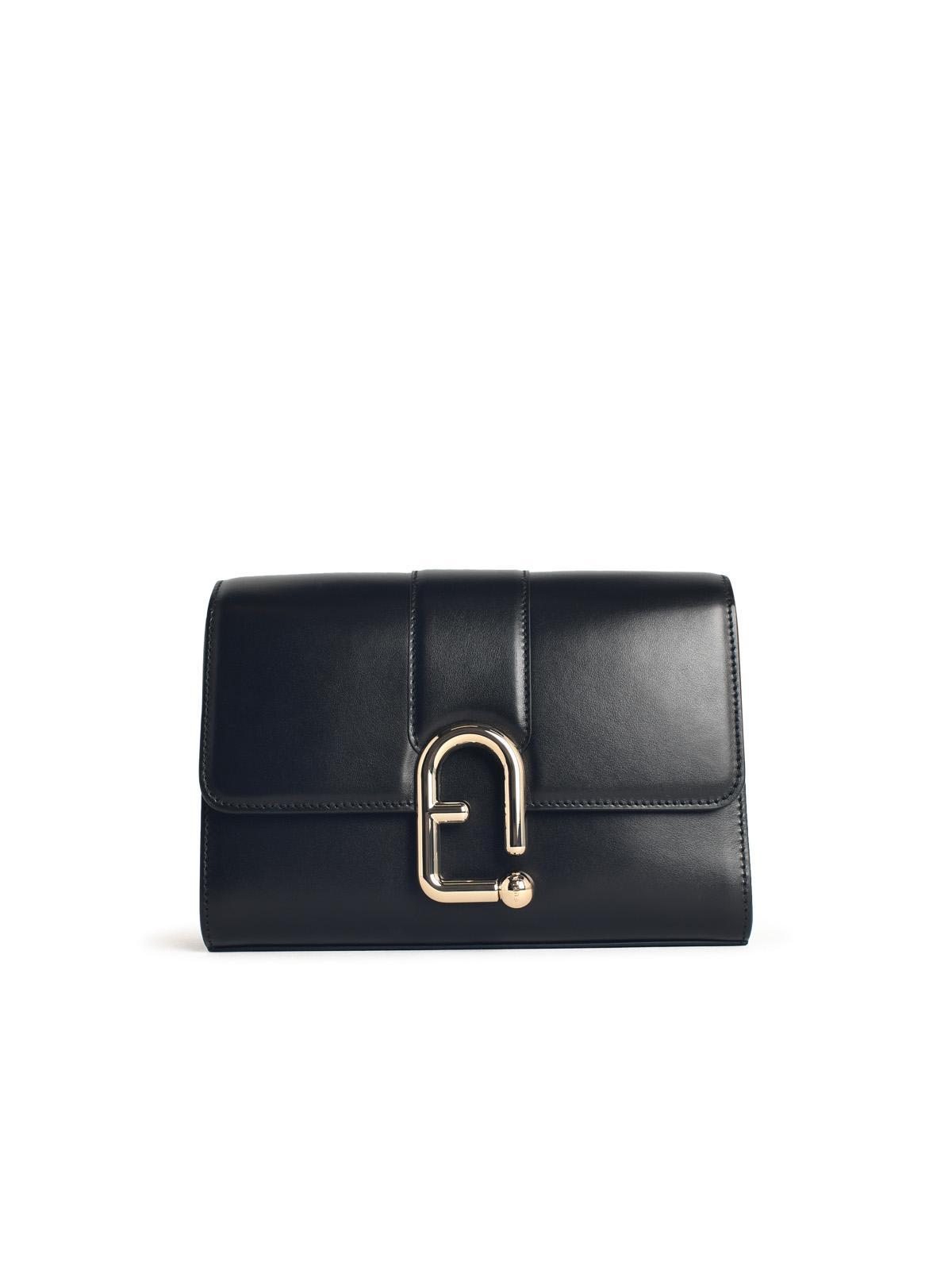 furla urban s black leather crossbody bag