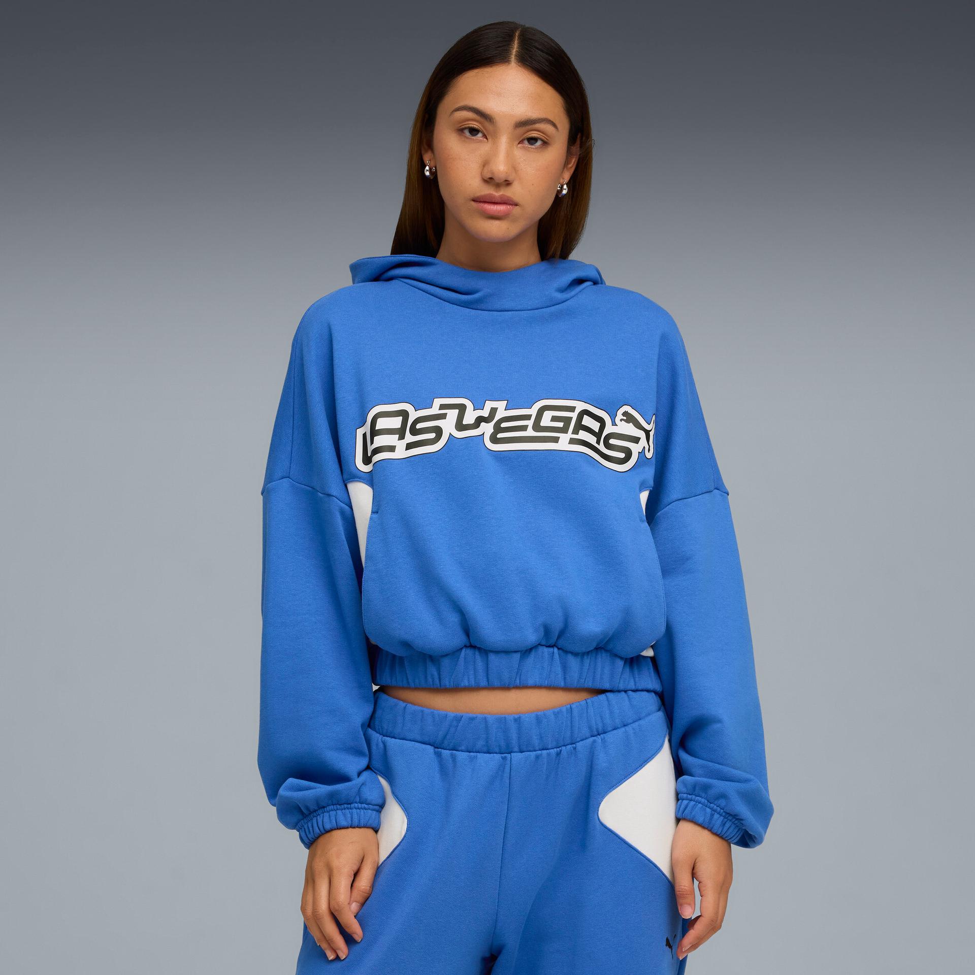future.puma.archive las vegas women's hoodie in blue, size xl