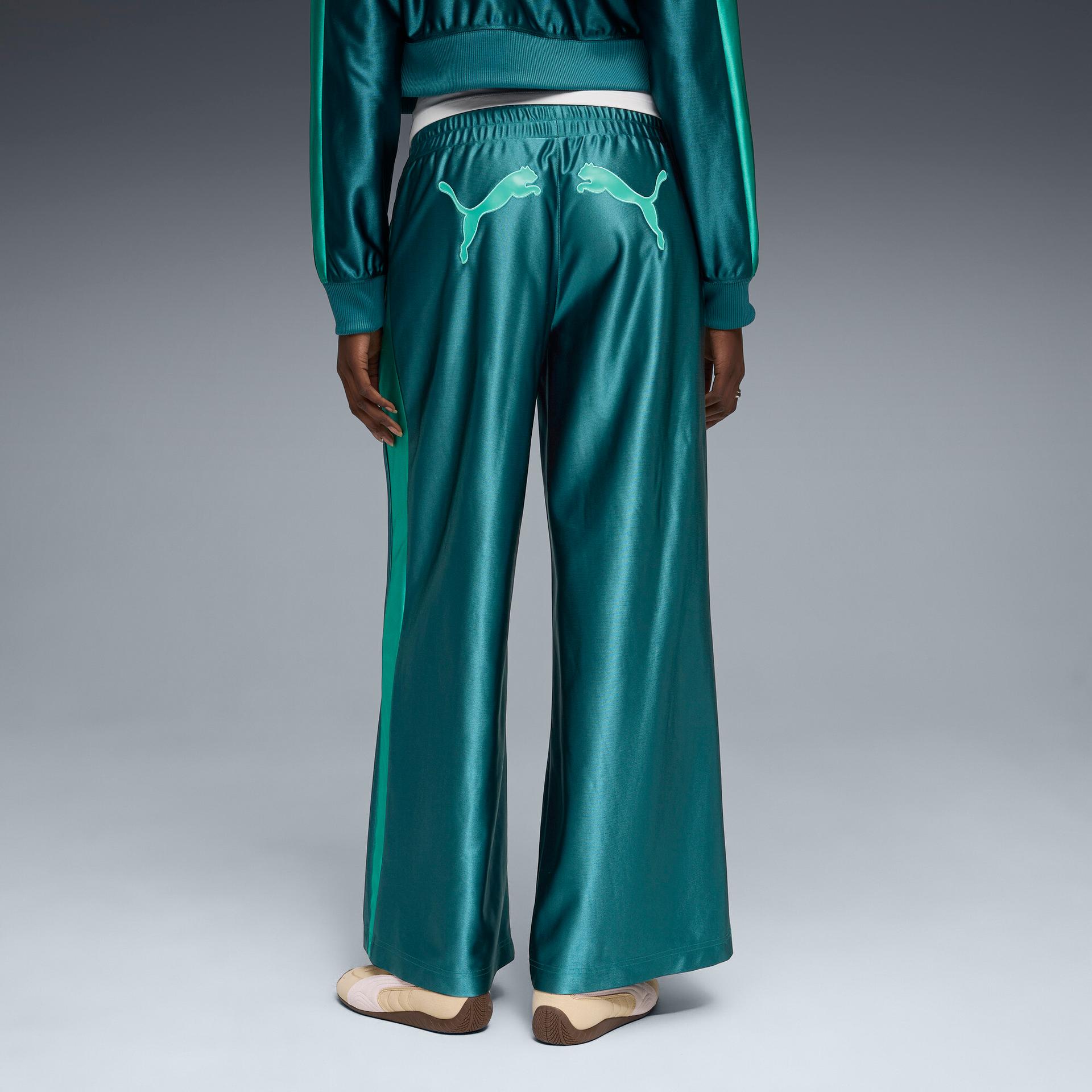 future.puma.archive t7 women's pants in green, size m