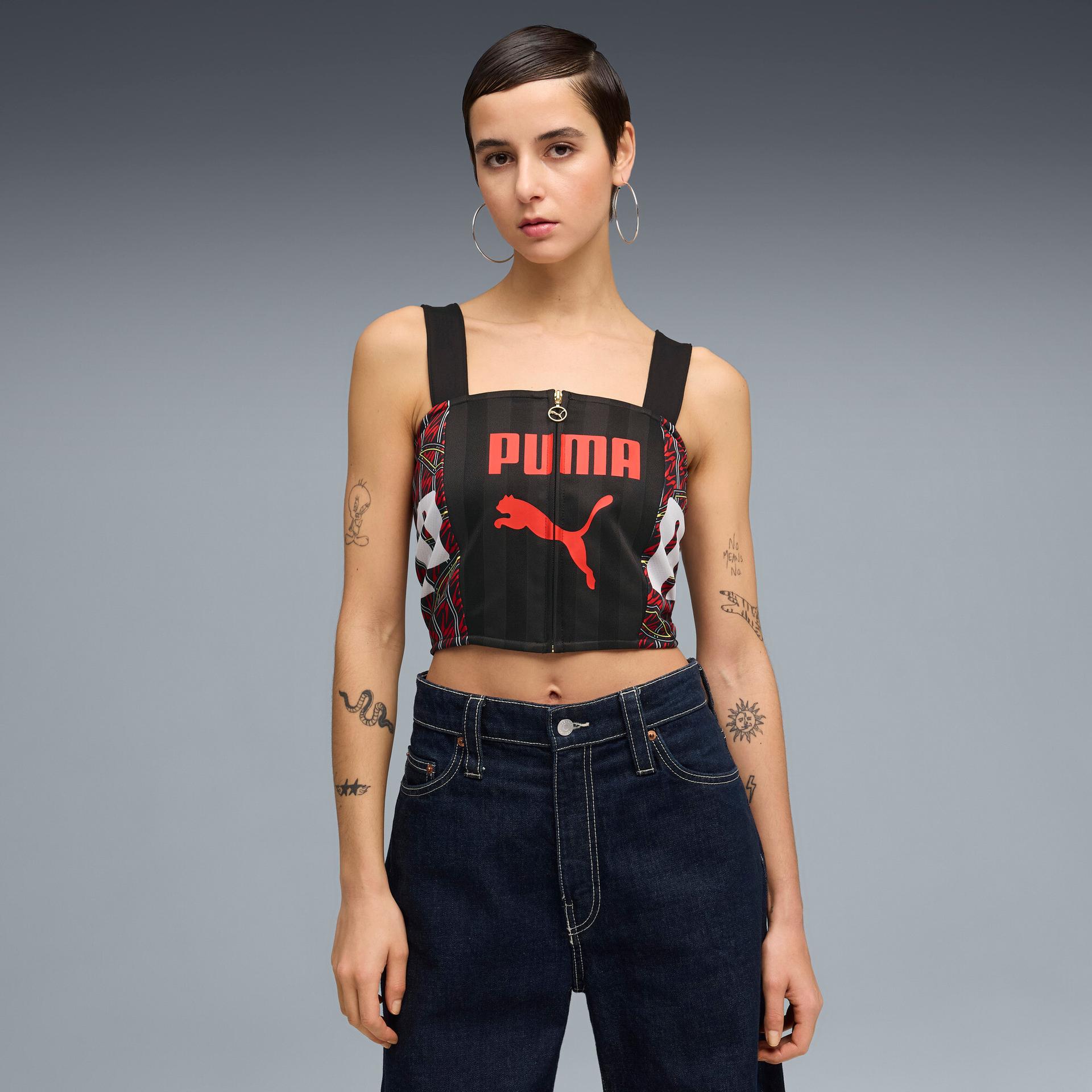 future.puma.archive women's tank top in black, size s