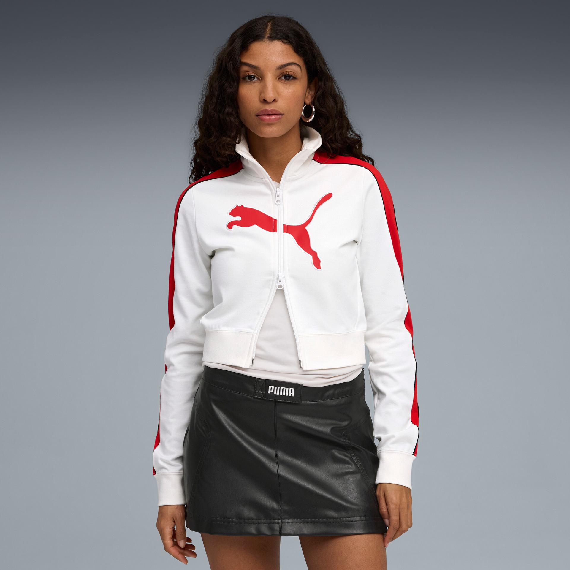 future.puma.archive women's zip-up track jacket in white, size m