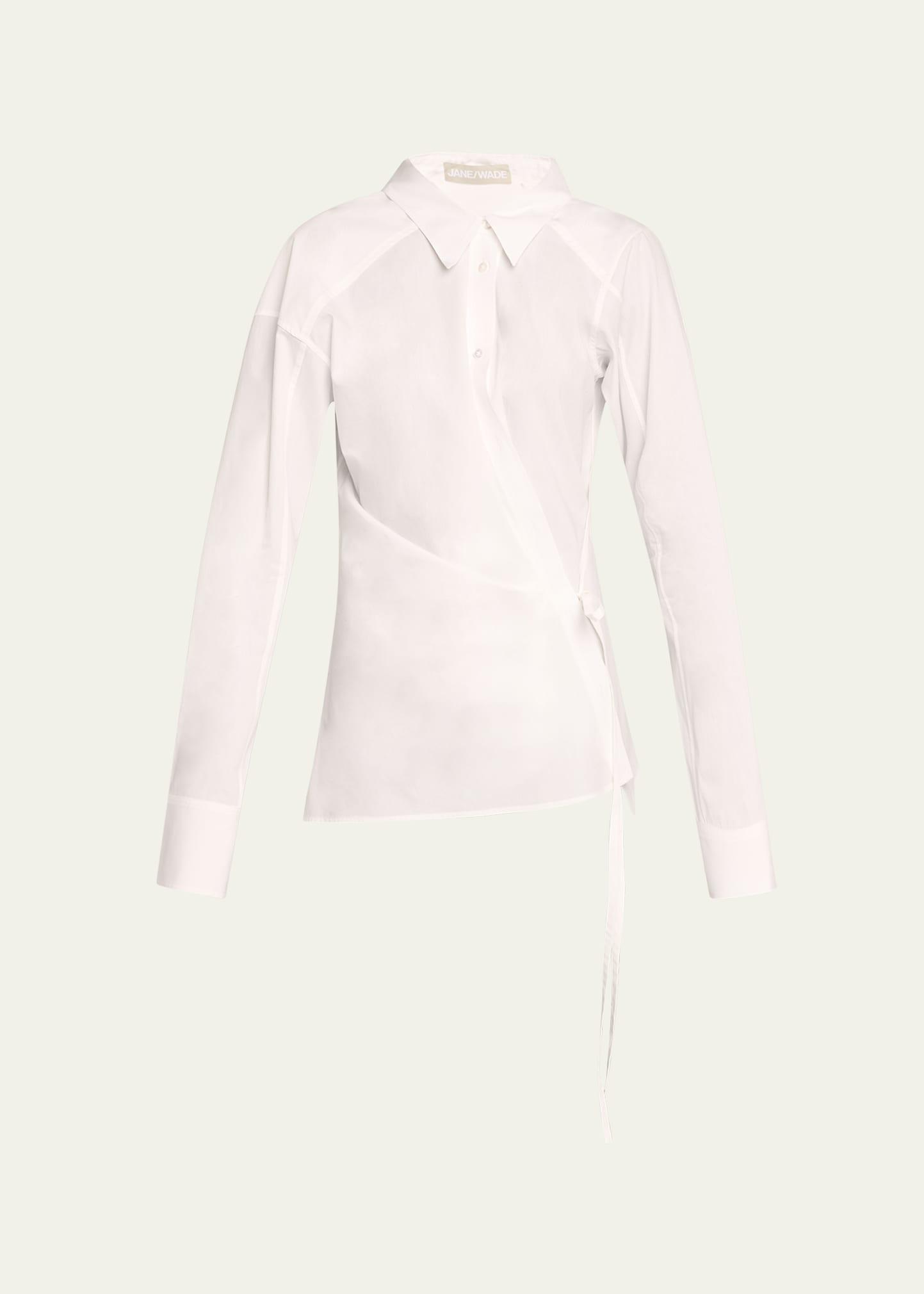 fuze long-sleeve poplin wrap shirt