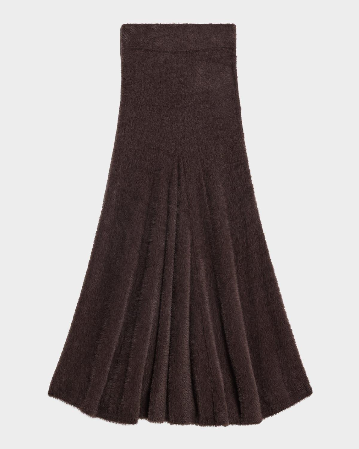 fuzzy eyelash maxi skirt