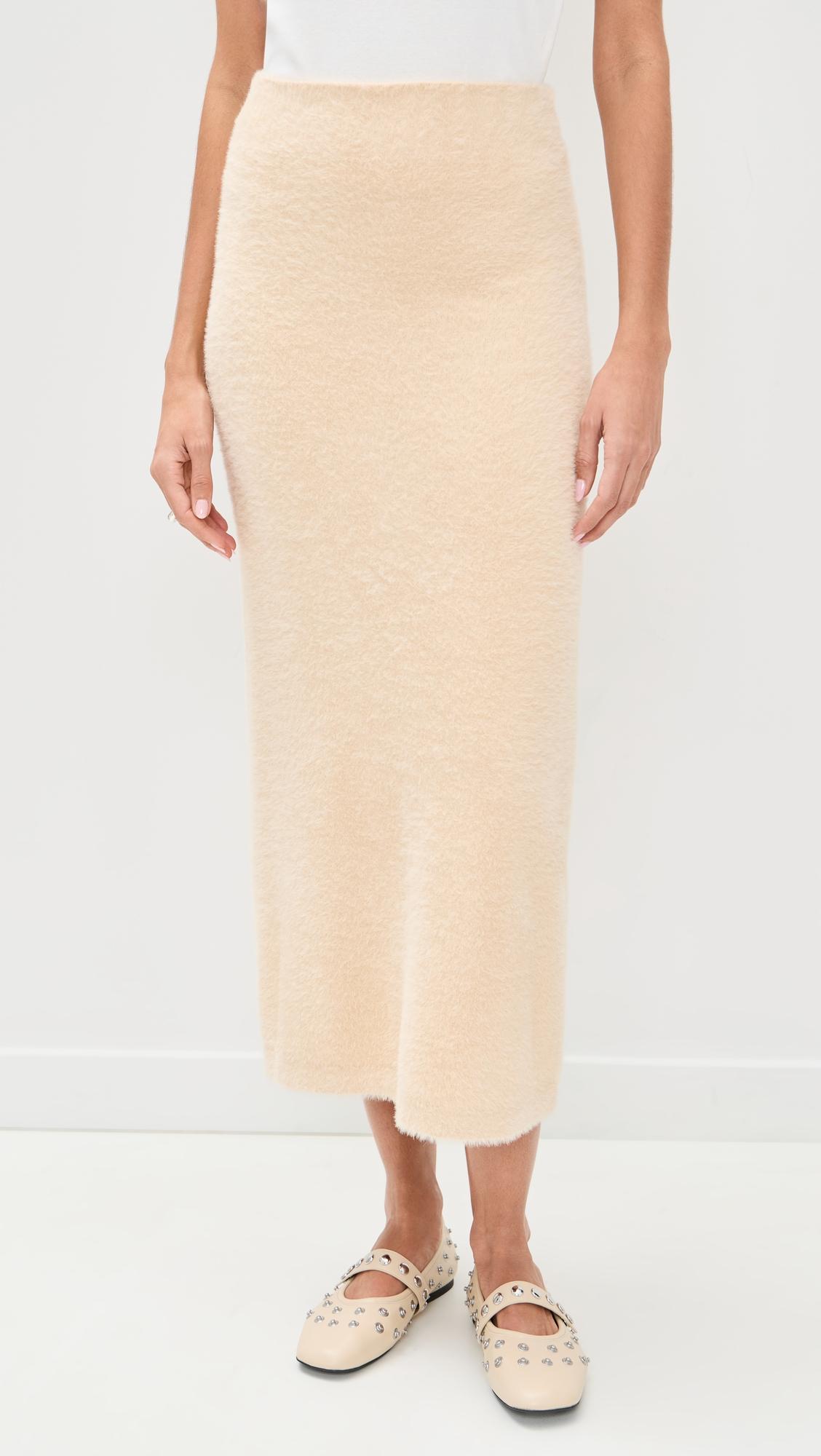 fuzzy midi skirt