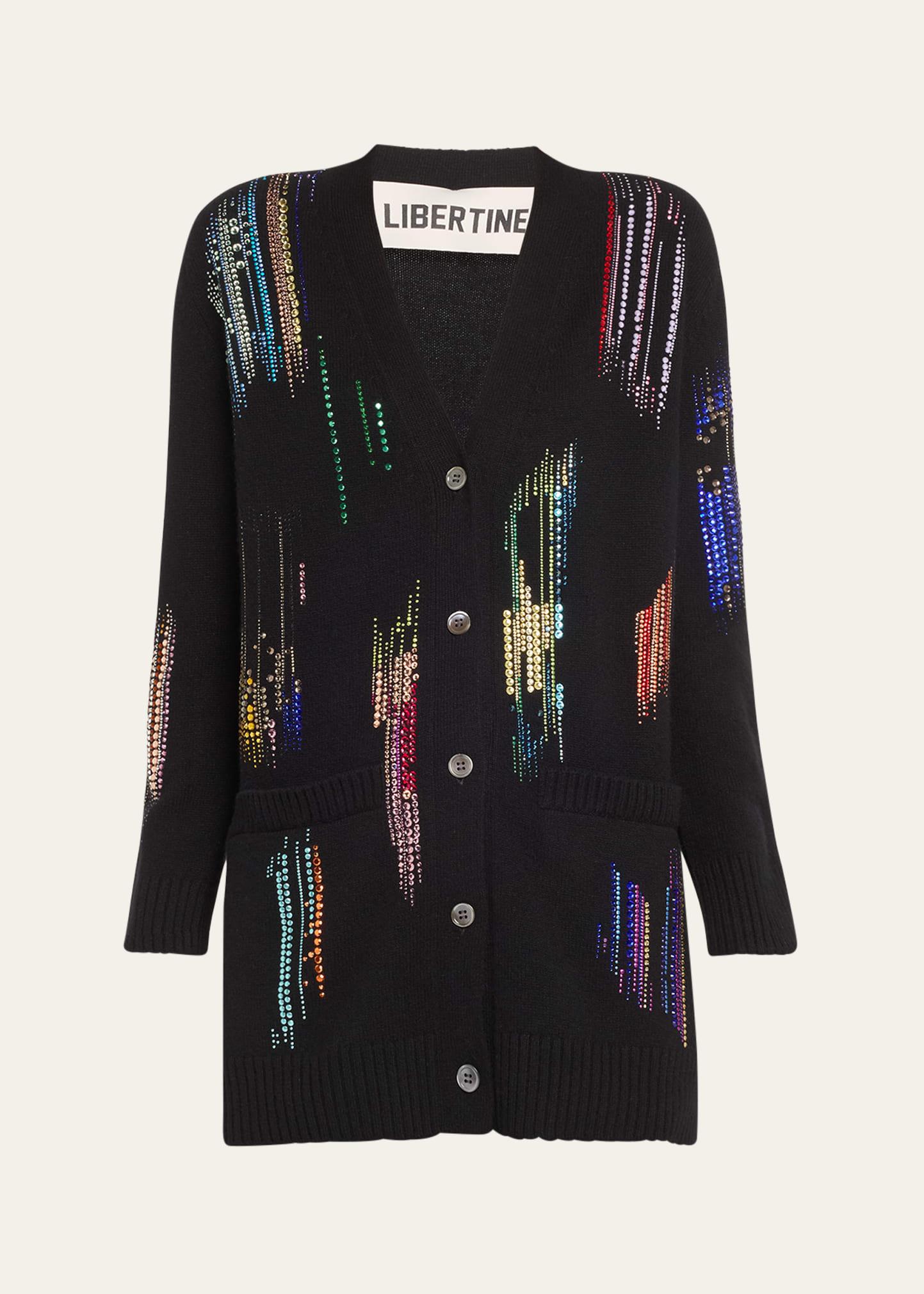 fwb oversized cardigan with crystal detail
