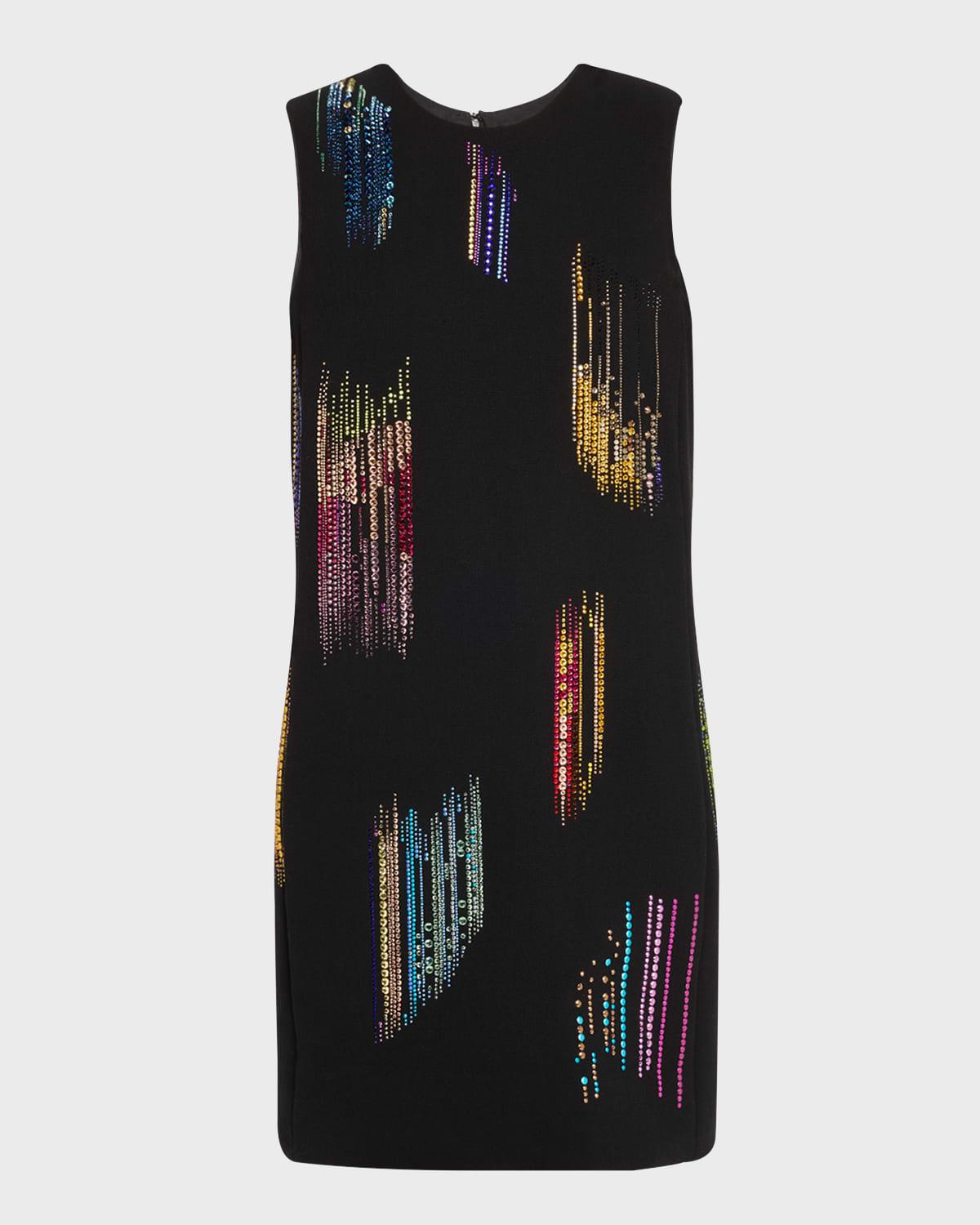 fwb shift dress with multicolor crystal detail