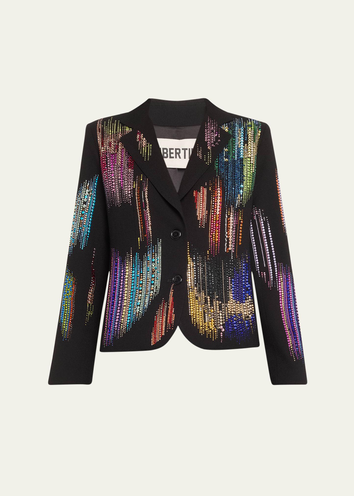 fwb short blazer jacket with crystal detail