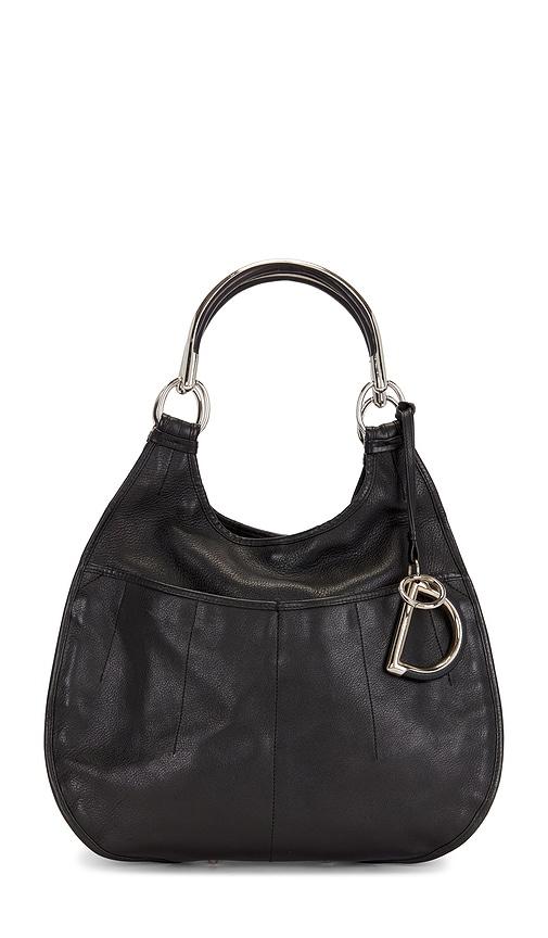 fwrd renew dior 61 hobo bag in black.