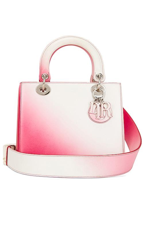 fwrd renew dior lady dior handbag in red.