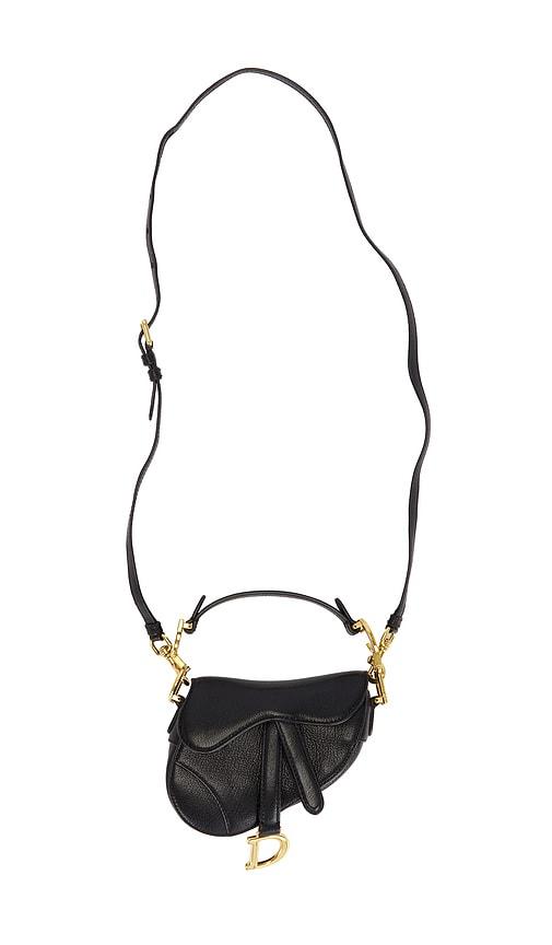 fwrd renew dior micro saddle bag in black.