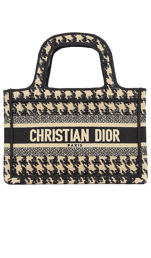 fwrd renew dior mini book tote bag in navy.