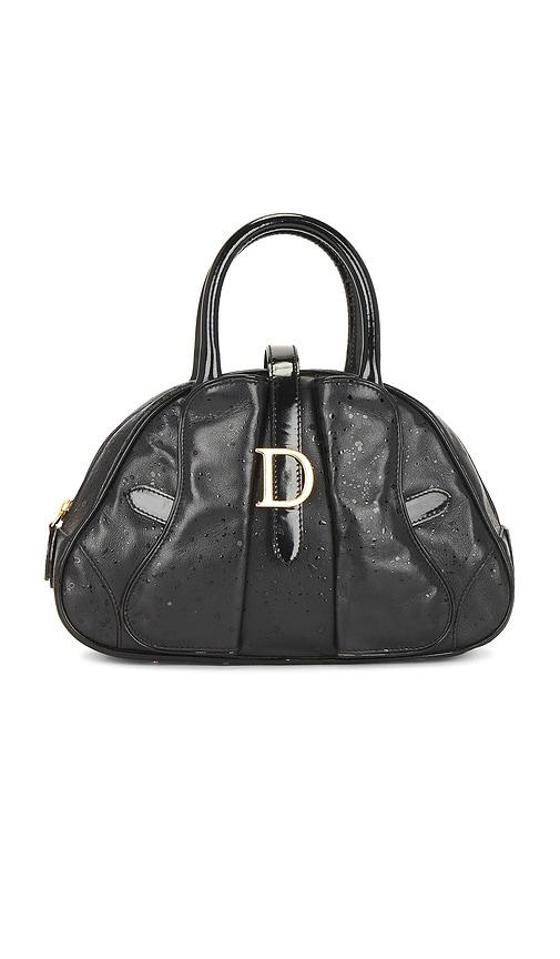 fwrd renew dior mini double saddle bowler bag in black.