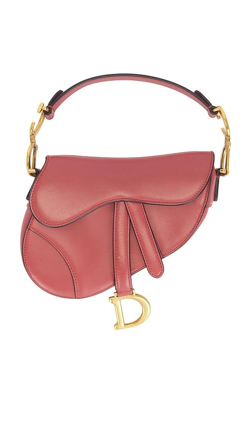 fwrd renew dior mini saddle bag in mauve.
