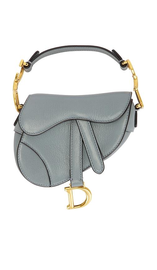 fwrd renew dior saddle bag in blue.