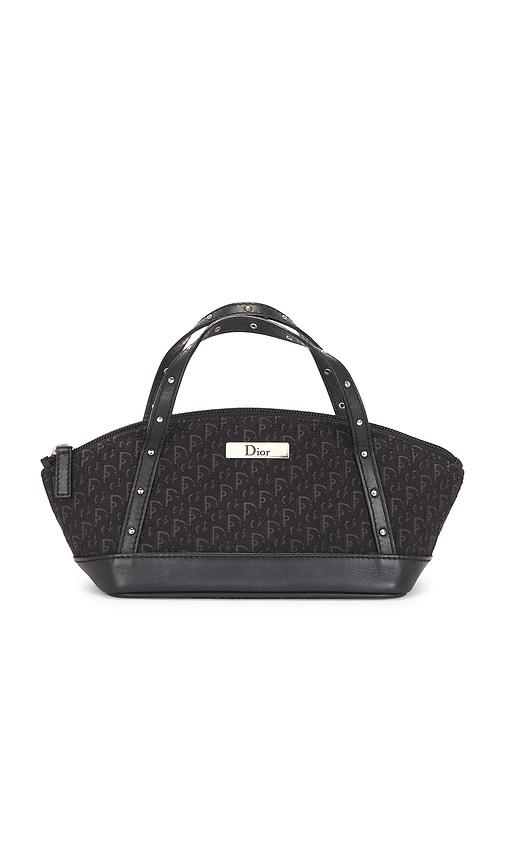 fwrd renew dior street chic mini bowling bag in black.