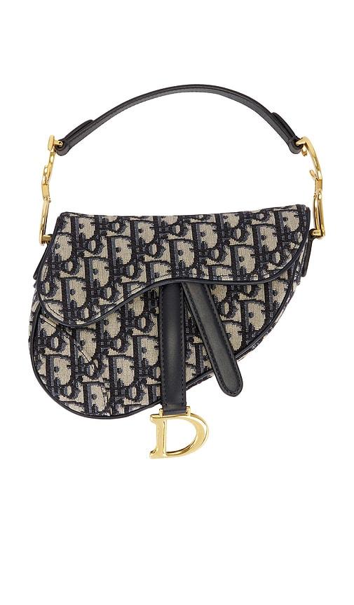 fwrd renew dior trotter oblique saddle bag in blue.