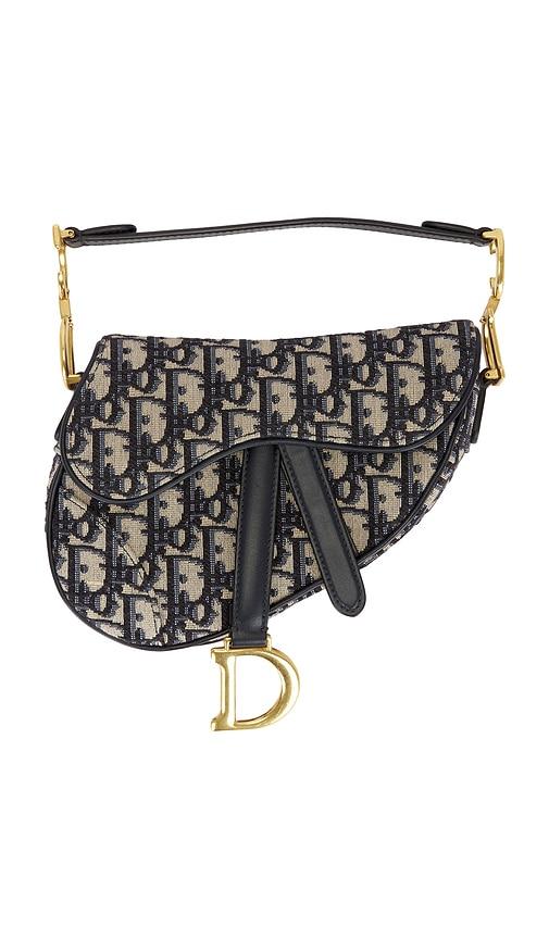 fwrd renew dior trotter oblique saddle bag in blue.