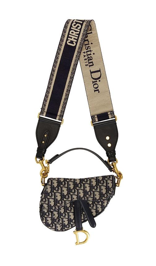 fwrd renew dior trotter oblique saddle bag in blue.