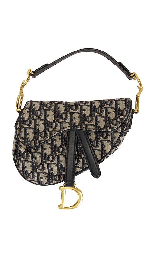 fwrd renew dior trotter oblique saddle bag in blue.