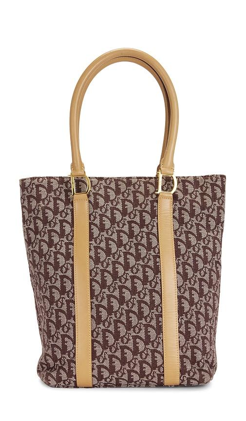 fwrd renew dior trotter tote bag in beige.