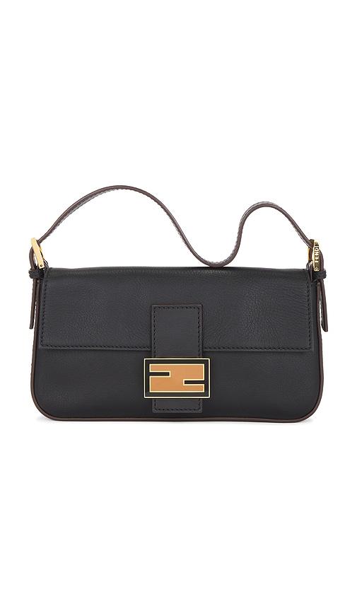 fwrd renew fendi baguette shoulder bag in black.