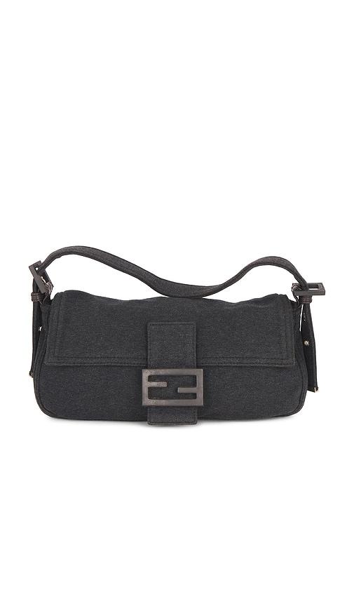 fwrd renew fendi baguette shoulder bag in black.