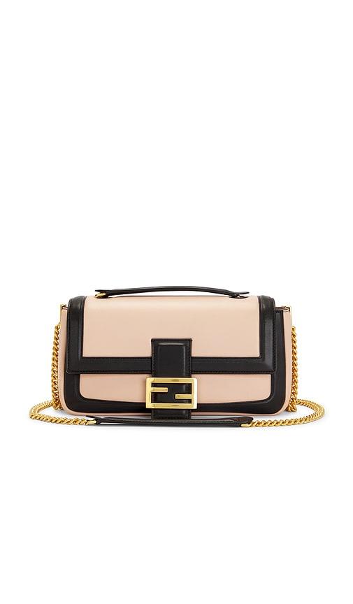 fwrd renew fendi baguette shoulder bag in cream.